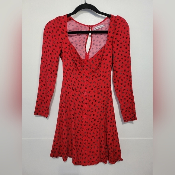 Reformation Milla Dress in Red and Black Size 0 - Picture 3 of 15